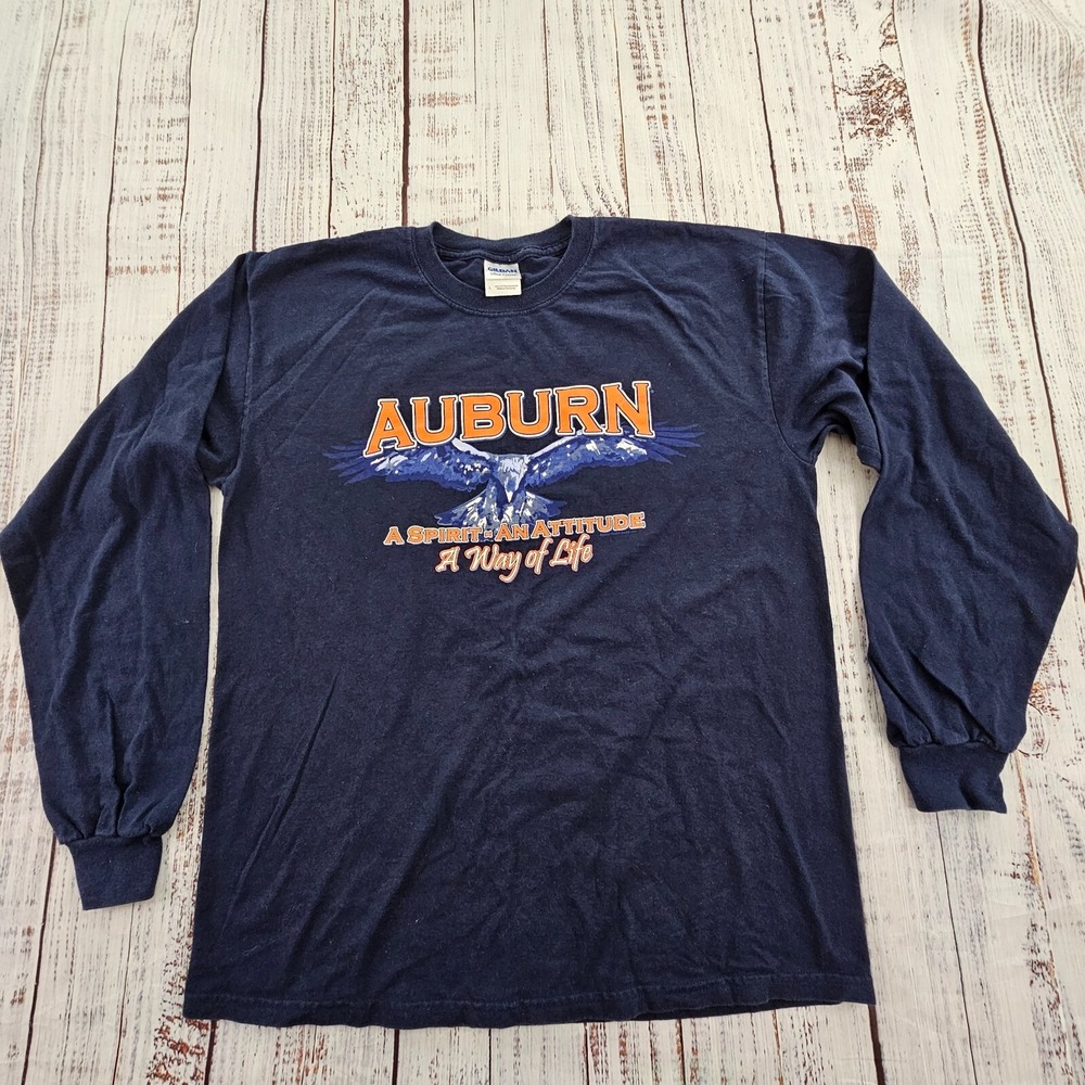Auburn University Way of Life What is Auburn‎ Blue Long Sleeve T-Shirt Men's L